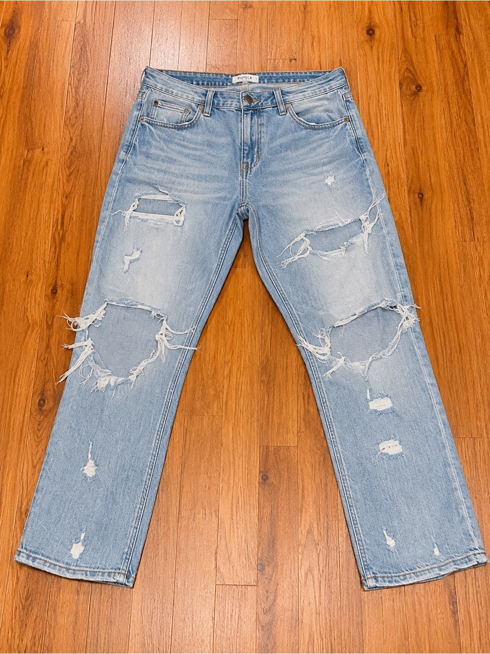Pistola Men's Light Blue Distressed Jeans